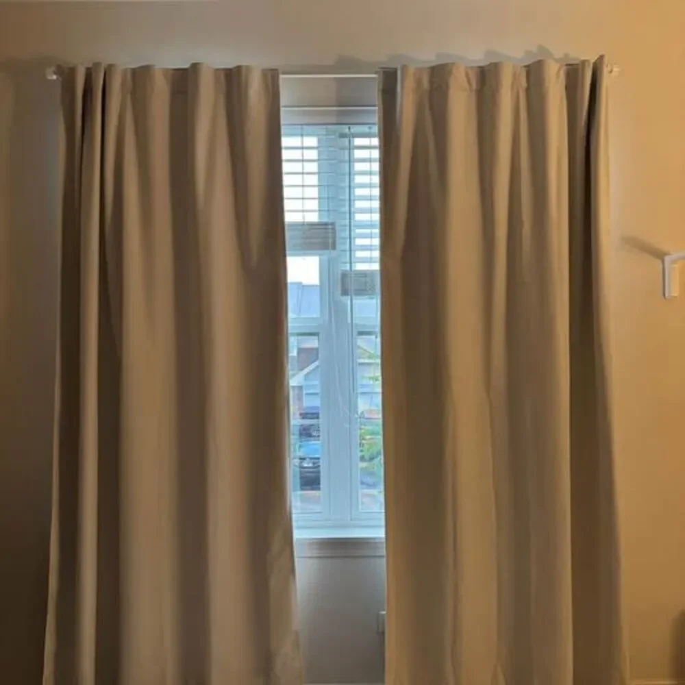 84x50” Velvety Blackout Noise Cancelling Curtains white 1 pair
